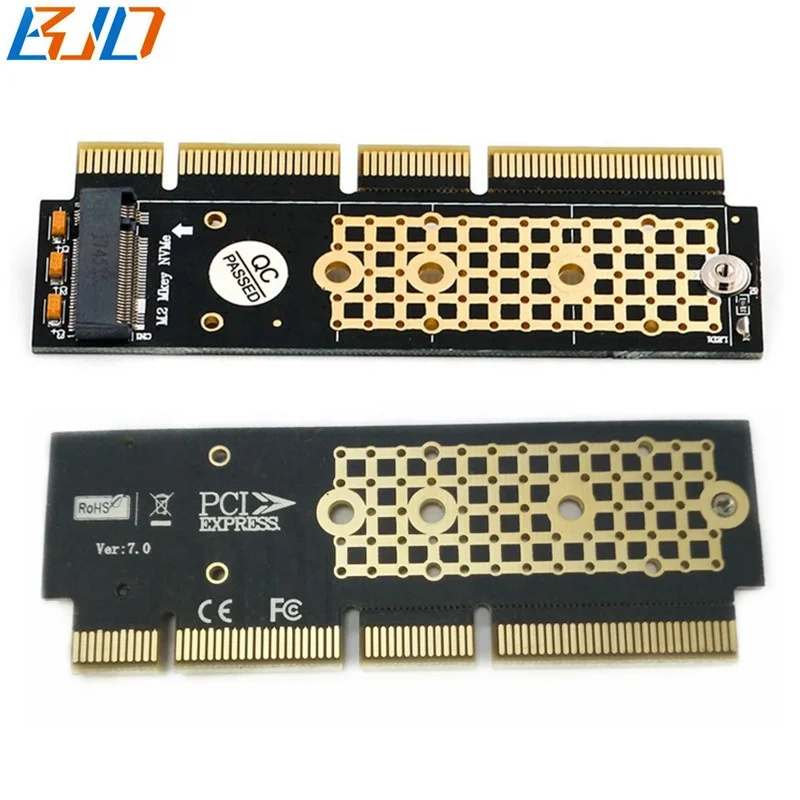 

NGFF NVME M Key M.2 SSD To PCI-E 3.0 X4 X8 X16 Expansion Card for 1U/2U Server and PC, Black