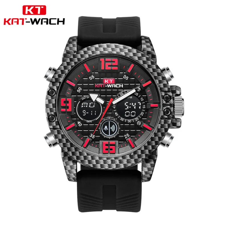

KAT-WACH 1804 Mens Digital+Quartz Watches Army Military Top Brand Luxury Waterproof Casual Sport Male Clock Watch, 4 colors