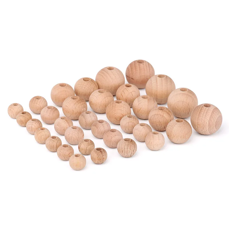 

Wholesale Baby Silicone Wood Bead Teether 20MM Round Loose Natural Wooden Beads For Jewelry Making, Sandal wood