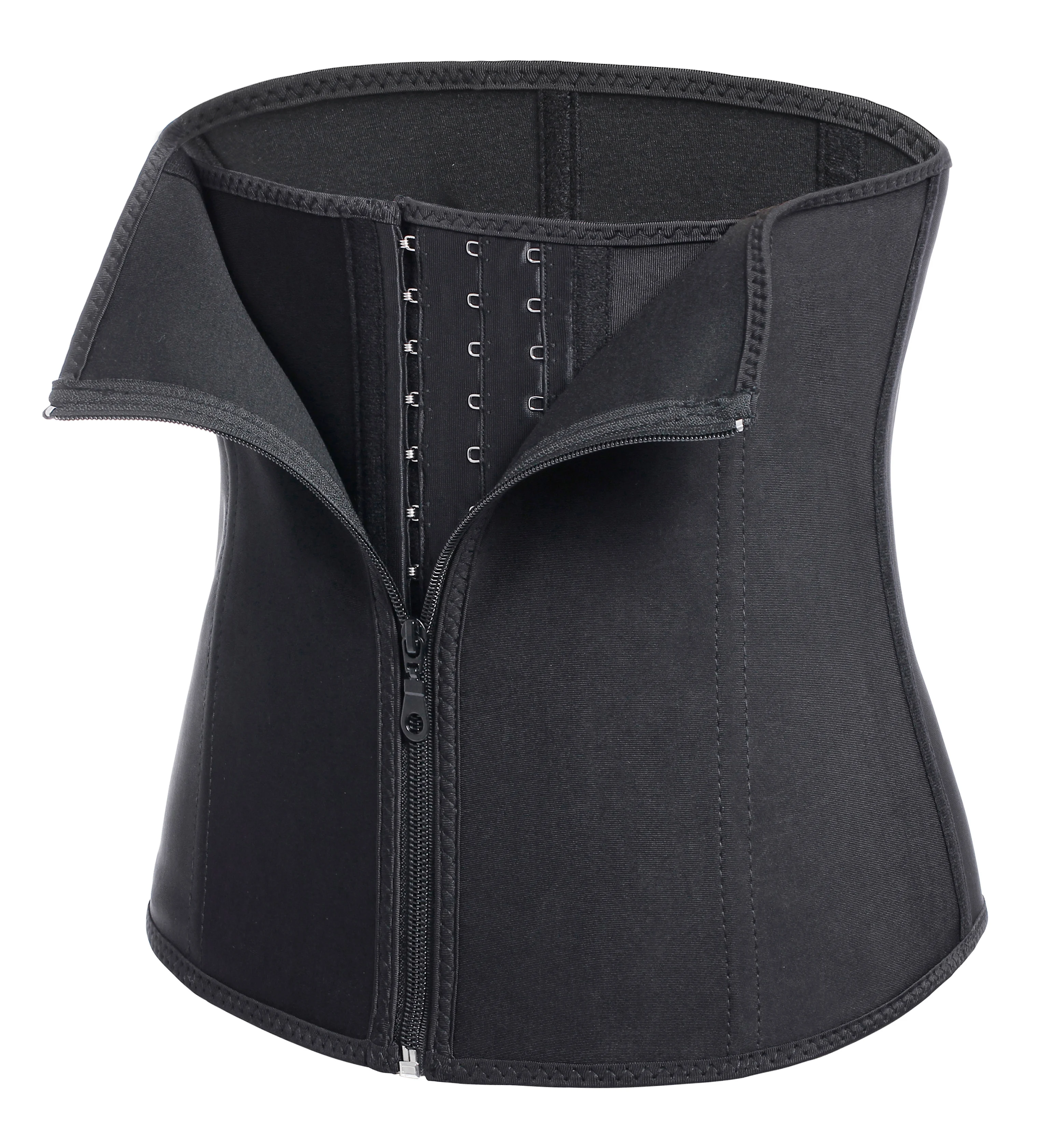 

Women Latex Waist Trainer Corset Zipper belt Underbust Cincher Belt tummy control underbust training slimming