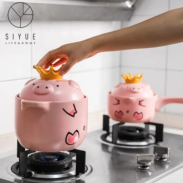 

Home gas mini cartoon high temperature open flame web celebrity piglet stew pot