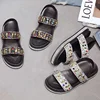 Wholesale summer cheap open toe women flat casual sequins shoes comfortable glitter desgin young girls sandals for walking