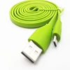 Candy Color Flat Noodle 2A Portable Mini Power Bank Cable Charging Cord PVC Micro USB Data Sync Charger Cable for Samsung S7
