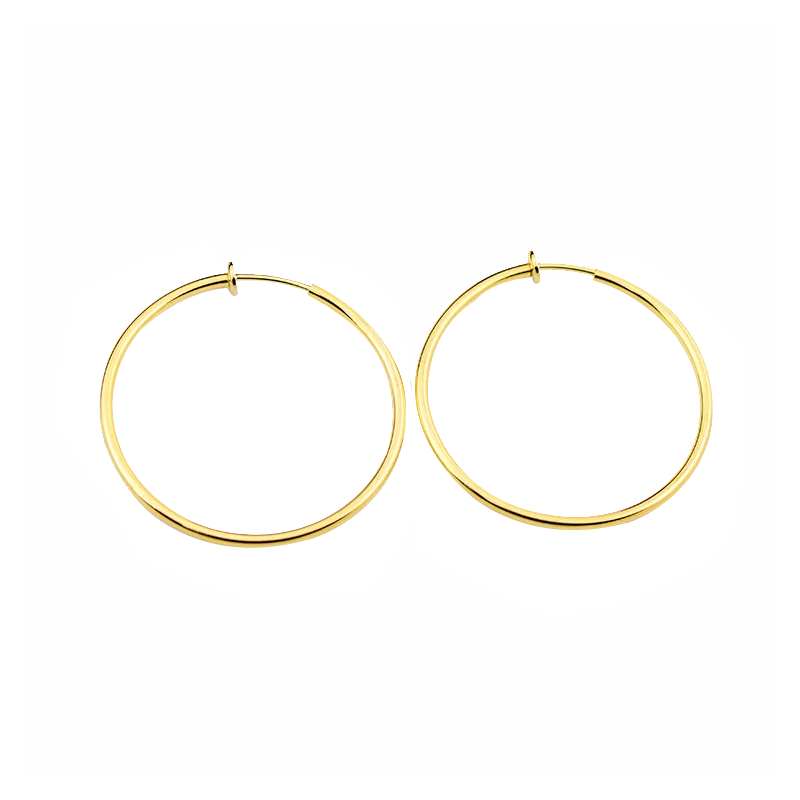 

popular hoop earrings with 18k gold plated golden clip on spring hoop korean earrings invisible non piercing earrings jewelry