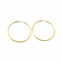 

60mm Golden clip on spring hoop earrings invisible non piercing earrings