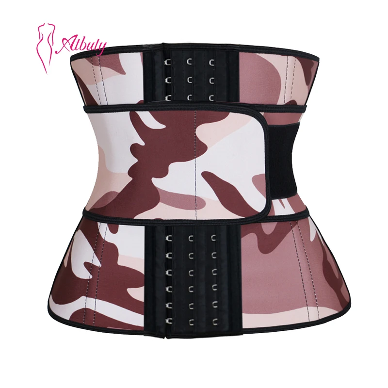 

ATBUTY Camouflage Hot Exercise Belt Waist Trainer With Hooks For Woman, As shown