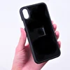 Custom logo inlay leather or wood Mobile Phone cover With Rubber coating Groove Blank case For iPhone XR xs max Case