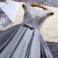 

2019 cheap wholesale Lace up gray & red wine short bridesmaid dresses new spring summer prom wedding party dress
