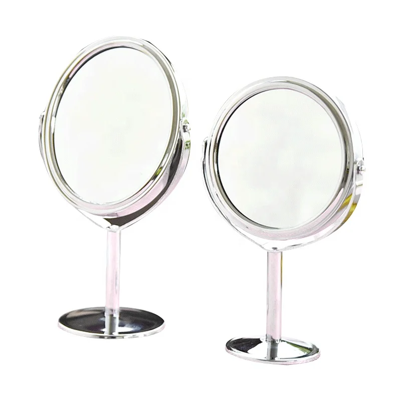 

Princess Silver Round Oval 360 Rotating Table Cosmetic Mirror For Makeup