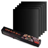 

Anti Slip BBQ Grill Mat Set of 5, Non Stick FDA-Approved, PFOA Free Reusable and Easy to Clean Works on Gas Charcoal