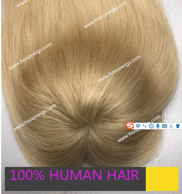 

HT700 white blond color #60 women's toupee in stock touper 6"x6" CC base design fast delivery silky straight hair 12inch length