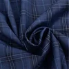 high quality blue plaid 50% wool 50% polyester worsted tailor suit fabric for men's coat