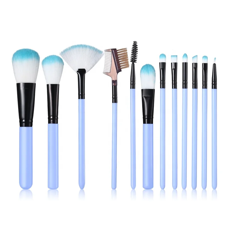 

Professional Private Label Beauty Makeup Brushes Set With Plastic Box, Blue/pink
