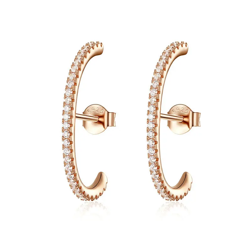 

Genuine Rose Gold Color Jewelry Fashion Korean Earrings For Women Gifts