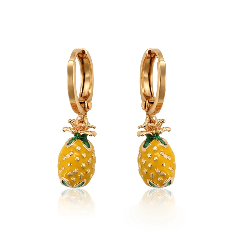 

97712 xuping fashion design women 18k gold plated huggie drop earrings plain bijouterie jewelry