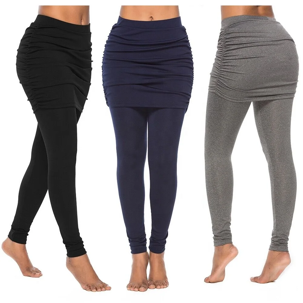 

Women Leggings Yoga Pants leggings Stretch Fitness Workout leggings with Skirts