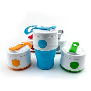 Image of Wholesale Colorful 395ML Travel Outdoor Reusable Portable Drinking Collapsible Coffee Silicone Folding Cup