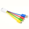 3 in 1 Colorful USB Flat Cable For Clasp Keychain Android Micro USB C Charging Cable Promo Gift Mobile Phone Mini USB Data Cable