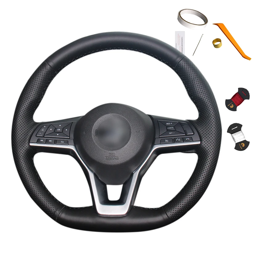 

Personalized Steering Wheel Cover Set Designer Sew Kit For Nissan X-Trail Rogue Sport Qashqai Leaf Kicks Micra Altima