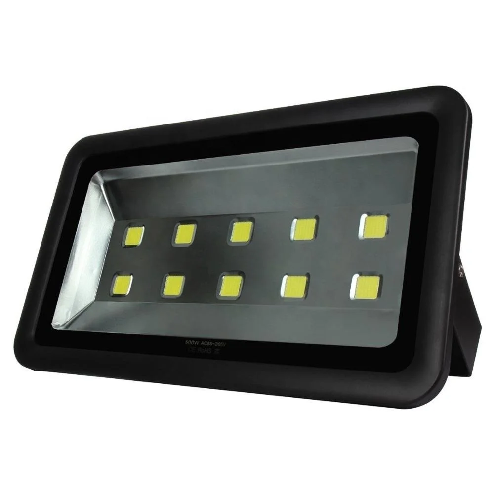 Black 500W Outdoor LED Flood Light, Daylight White 6000K, Waterpoof IP65, 50,000hrs Lifetime, for Yard Playground Square