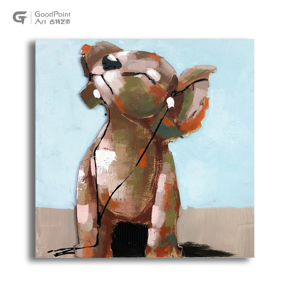 
Indian traditional accessories bulk wholesale art supplies canvas dog marley painting 
