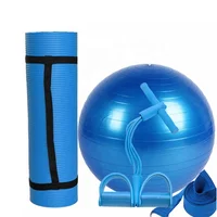 

Wholesale anti burst yoga exercise PVC yoga ball anti slip yoga mat and durable pedal resistance band