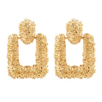 

Simple Vintage Earrings for women gold color Geometric statement earring texture metal drop earings Designs NS1810054
