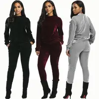 

Newest fashion Europe women hoody 2 piece stylish plain women tracksuit