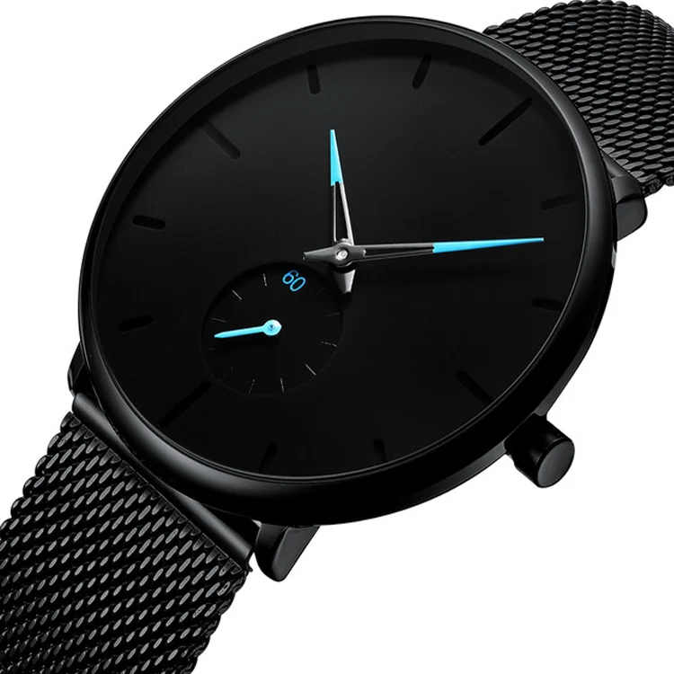 

2019 Fashion Mens Top Brand Luxury Quartz Watch Men Casual Slim Mesh Steel Waterproof Sport Watches