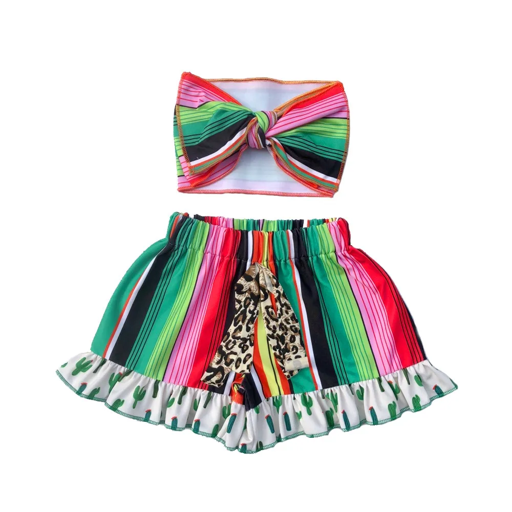 

children kids serape short girls cheetah Leopard bummies baby mexican style ruffle short