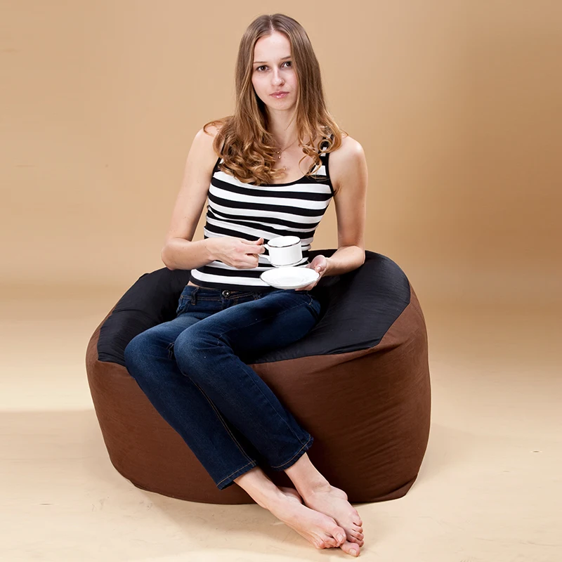 
Hot selling manufacturer spandex soft square stool bean bag for indoor furniture 
