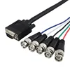 VGA HD15 Pin Male to 5 BNC Female Component RGBHV Adapter Converter 11" Cable