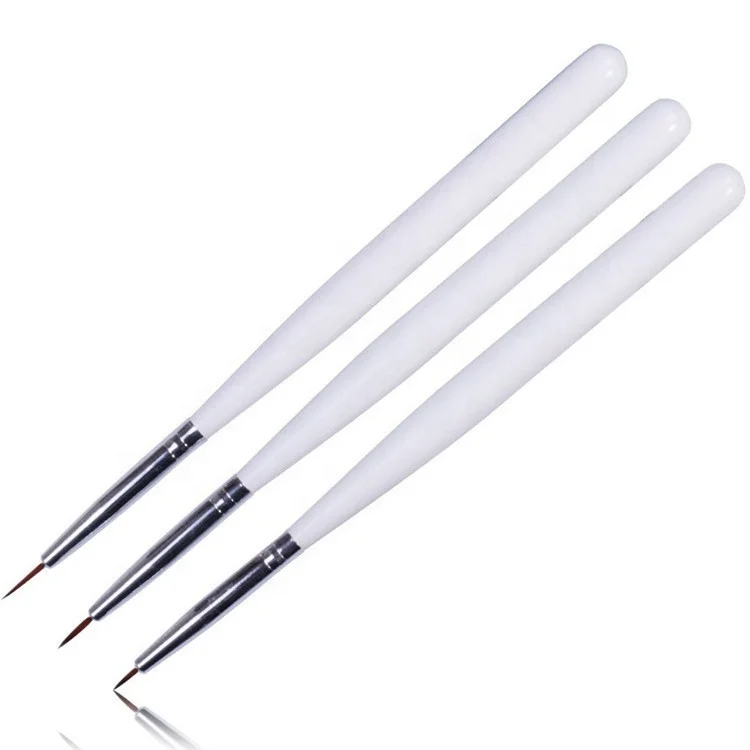 

Extremely Thin White Nail Art Drawing Pen Nail Liner Brush Plastic Handle And Nylon Brush Nail Art Liner Pen OEM/ODM, As picture
