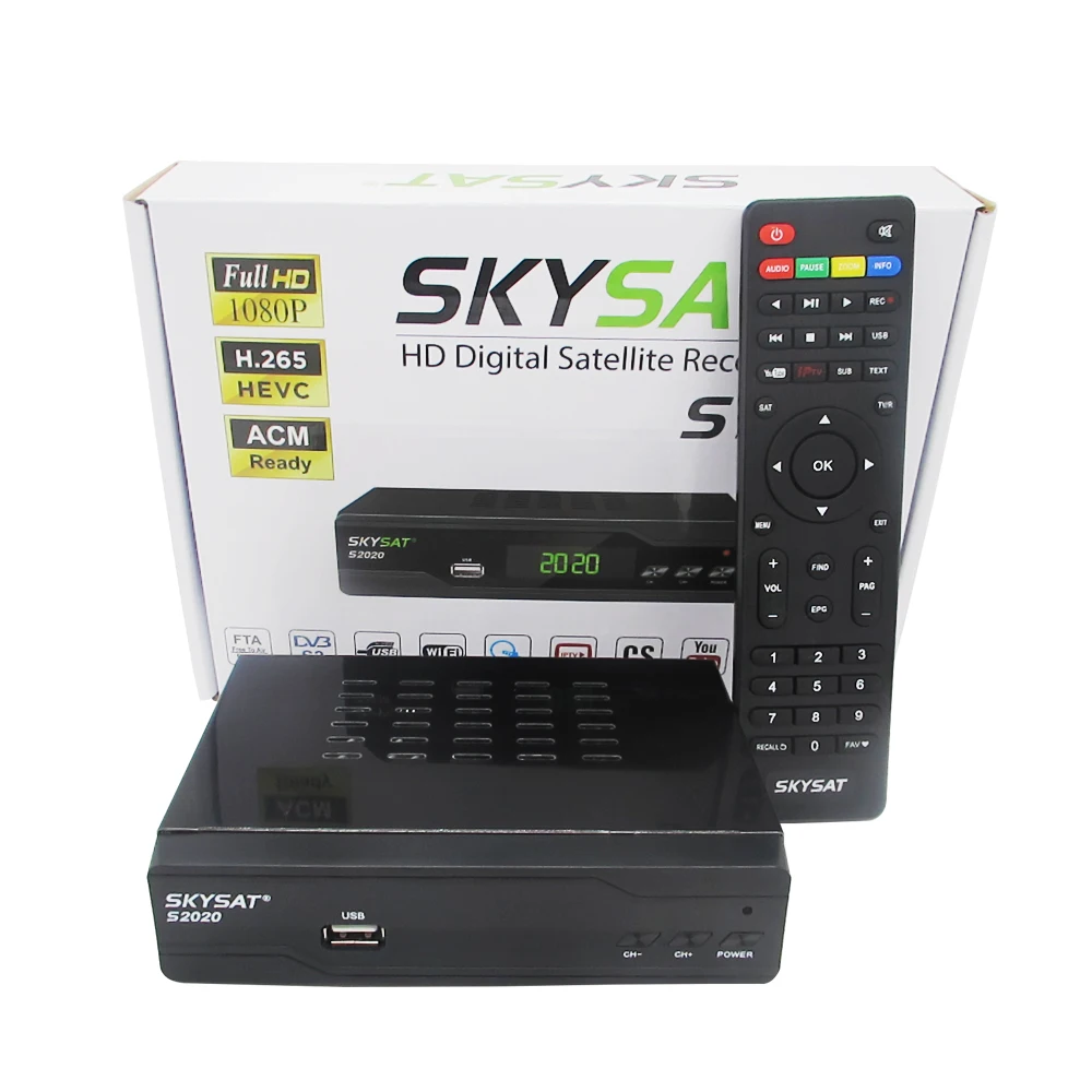 

SKYSAT S2020 digital terrestrial satellite receiver set top box, Black