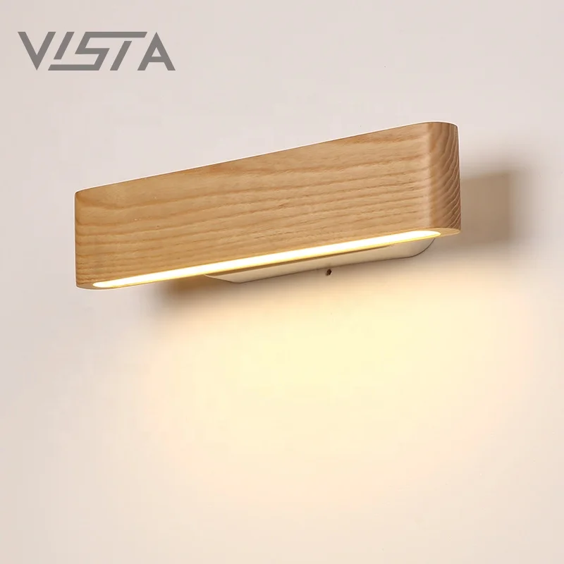 Wall Light Modern Adjustable Hotel Bedroom Bedside Lighting Reading Light Wood Wall Lamp LED