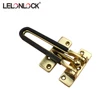 Door safty protector satin gold entrance Door guard with leather