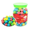 multi-color 4.2g funny face round ball bubble chewing gum in jar