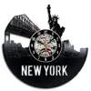 CD Vinyl Record Custom Wall Clock Statue Of Liberty Souvenir Theme Wall Watch Modern City Art Horloge Murale Classic Decor