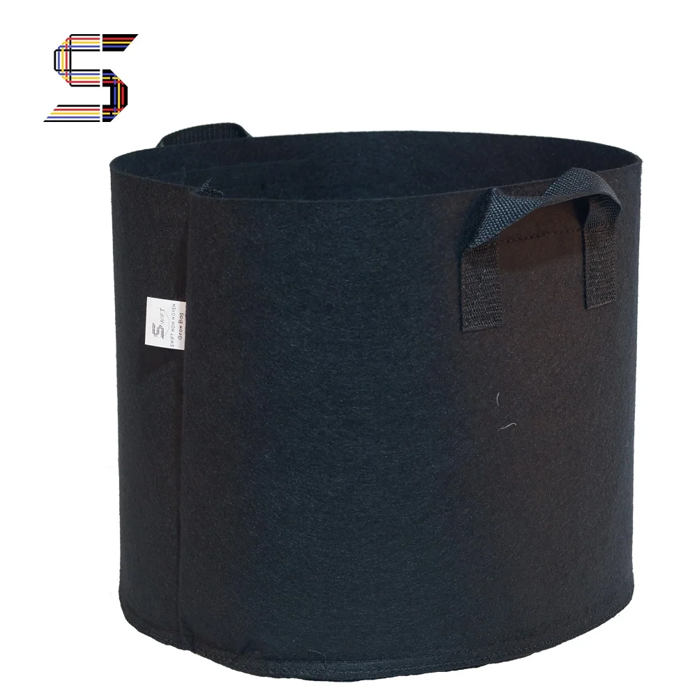 

Greenhouse nonwoven 5 gallon plant container nursery tree pots, Black