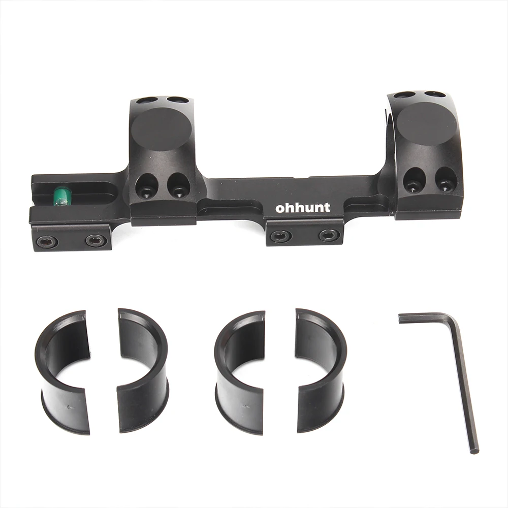 

Hunting 11mm Riflescope Mount 25.4mm / 30mm Bi-direction Offset Rings 3/8" Dovetail Rail Base with Bubble Leve, Black