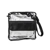 Beauty PU Plus PVC Custom Logo Clear PVC Makeup Bag Transparent Aritst Adjustable Shoulder Strap Cosmetic Make Up Bag
