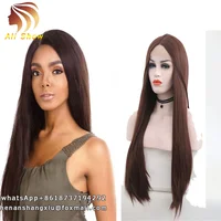 

Ali Show 100% Japanese Futura Fiber Straight Color 4 Synthetic Lace Frontal Wig