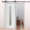 Modern table for front door entrance with wood entry door hanger