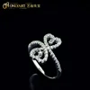 Double Hearts Ring S925 Silver Ring For Girls with gemstone