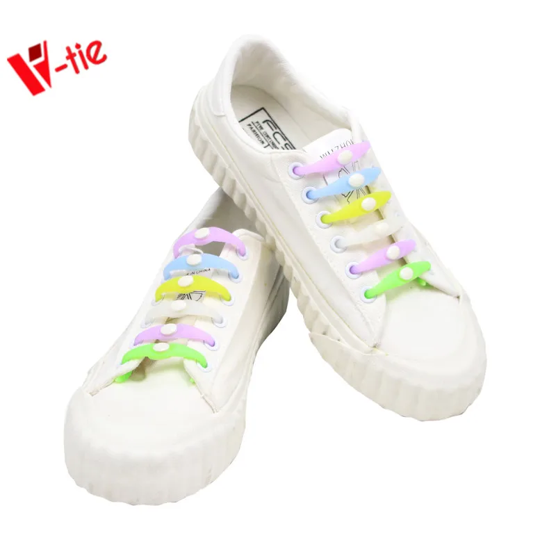 

No Tie Elastic shoelaces luminous silicone shoe lace for Sports shoe, 5 colors