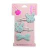 Beautiful Baby Kids Rabbit Ear And Bow Hair Clip Sets Hair Extension Light Green Hair Pins