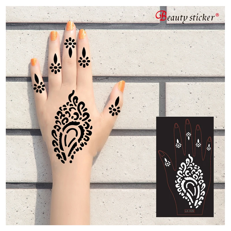 

India Henna Tattoo Stencil Set for Women Girls Hand Finger Body Paint Temporary Tattoo