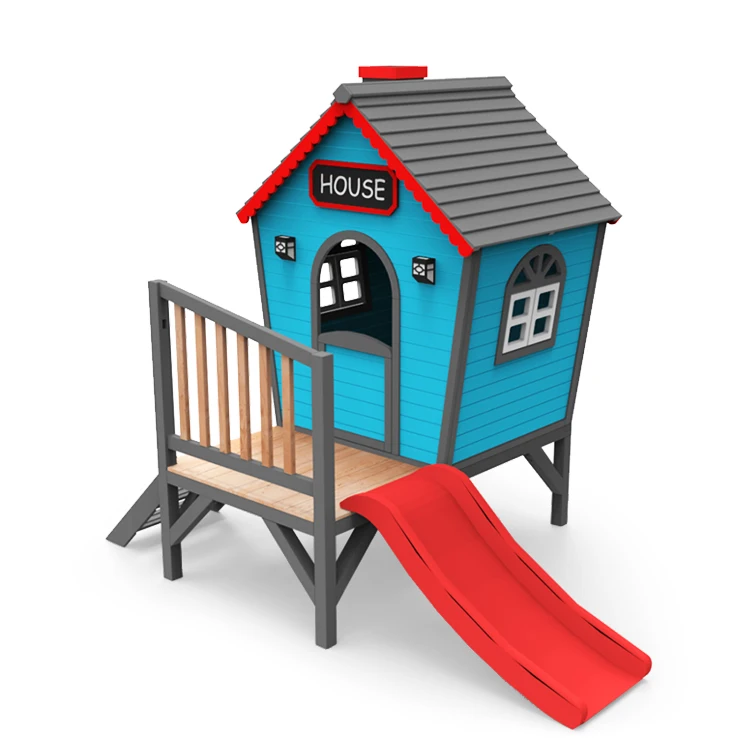 wooden playhouse with ladder