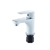 New Design White Polished Single Handle Brass Face Wash Basin Faucet