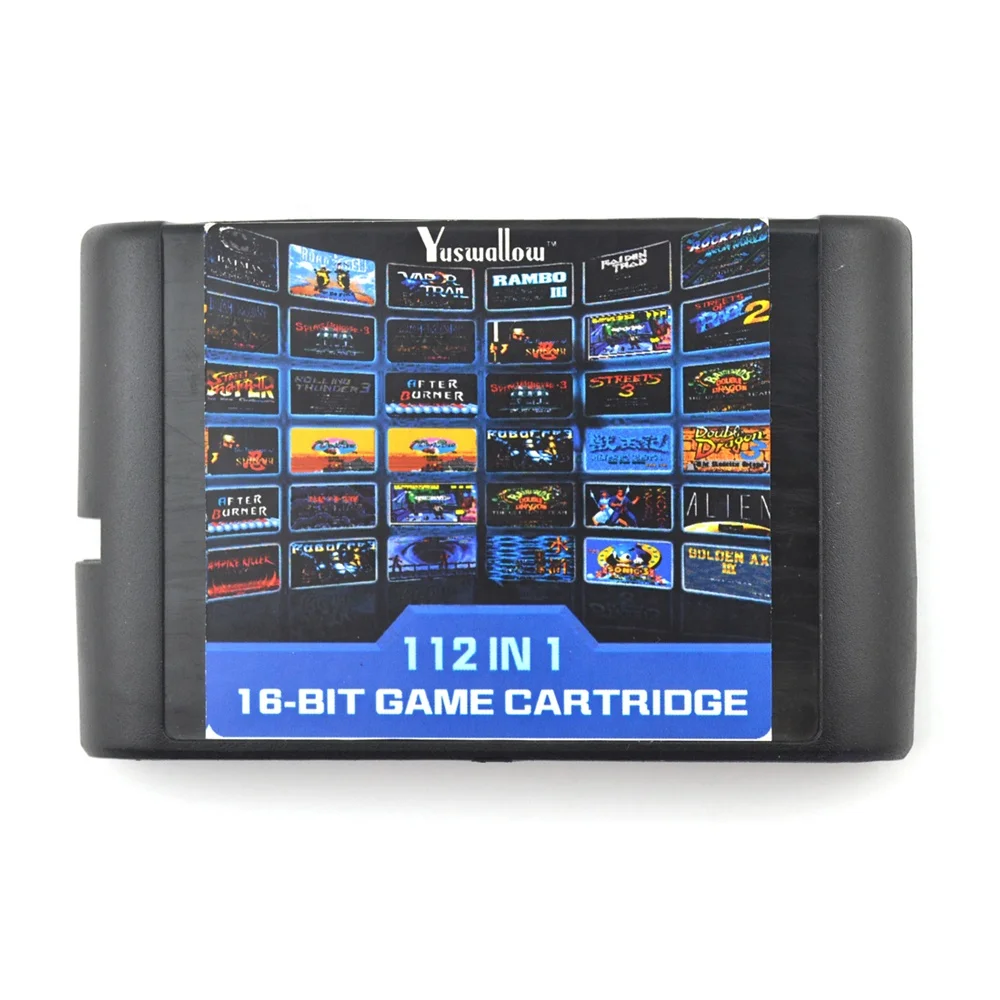 

For SEGA GENESIS MegaDrive 16 bit 112 in 1 Game Cartridge, Black colors